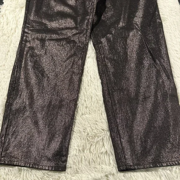 Old Navy 18 NWT OG Loose fit high rise black shimmer jeans stretch - Picture 6 of 12